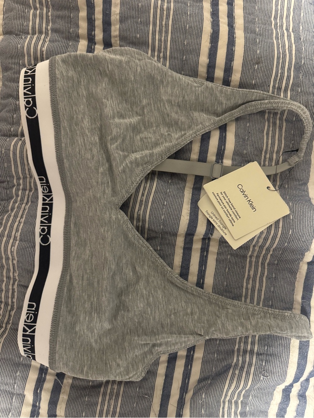 Calvin Klein Heather Grey Logo Band Bralette - NWT